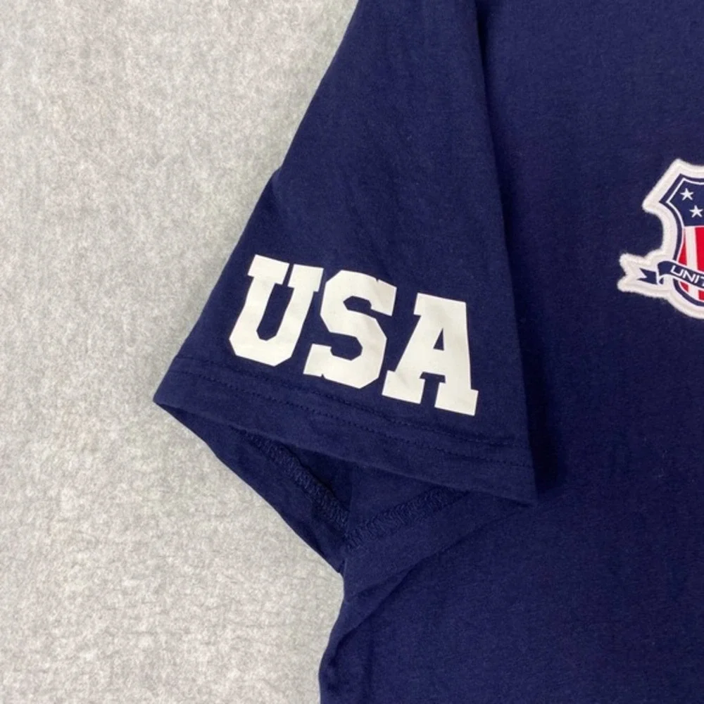 Polo Ralph Lauren Shirt Mens‎ L Navy Blue USA Shield Crewneck Short Sleeve